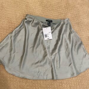 F21 sage green silk skirt size S